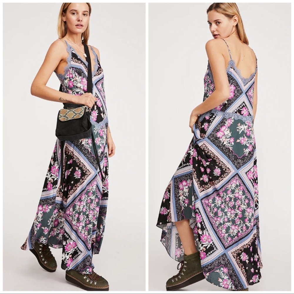 Free People Stevie Floral Lace Maxi Dress XS